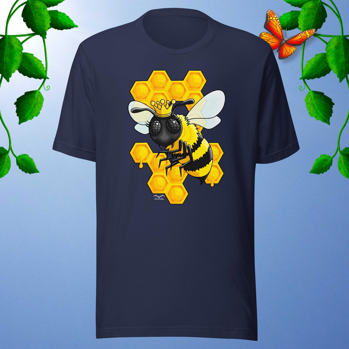 queen bee t-shirt navy blue by stormseye design