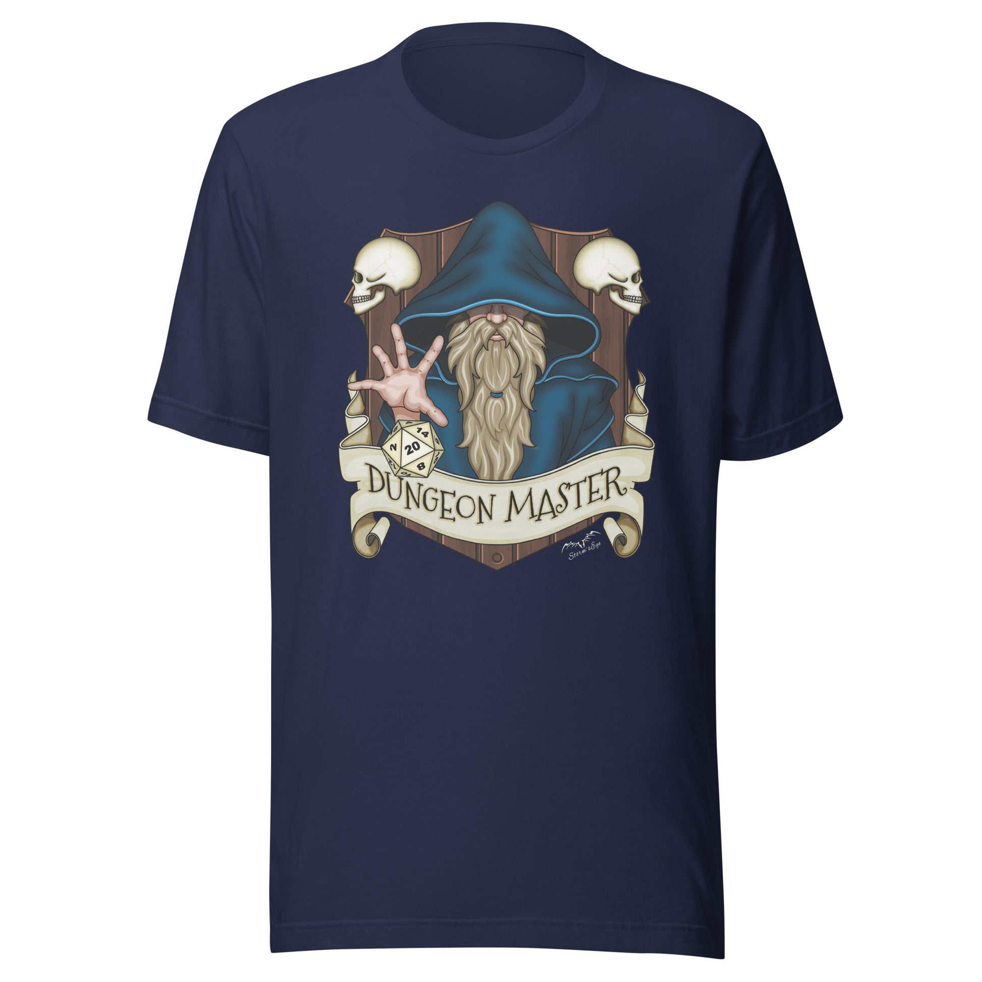 dungeon master DnD T-shirt navy blue by stormseye design