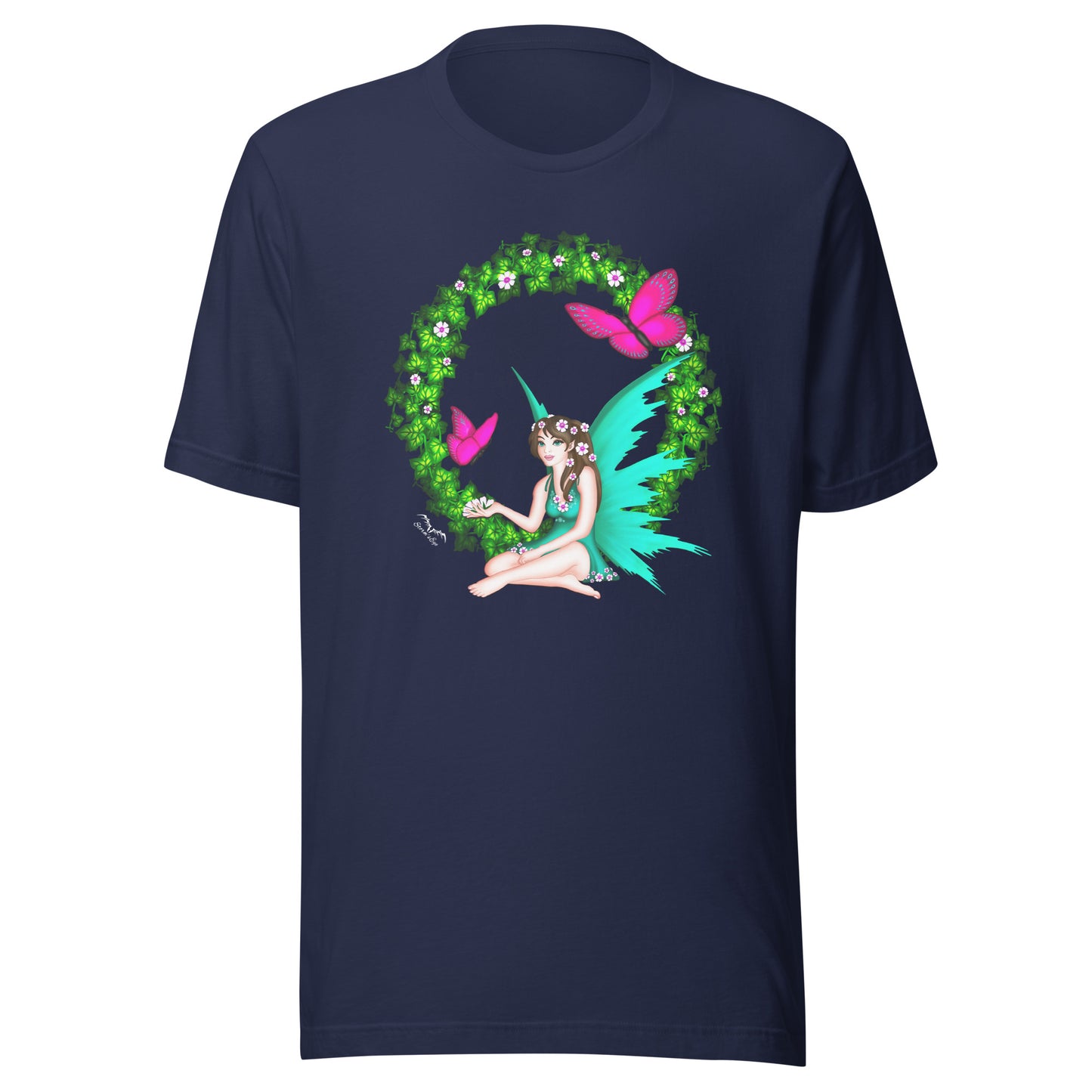 butterfly fairy t-shirt navy blue, by stormseye design