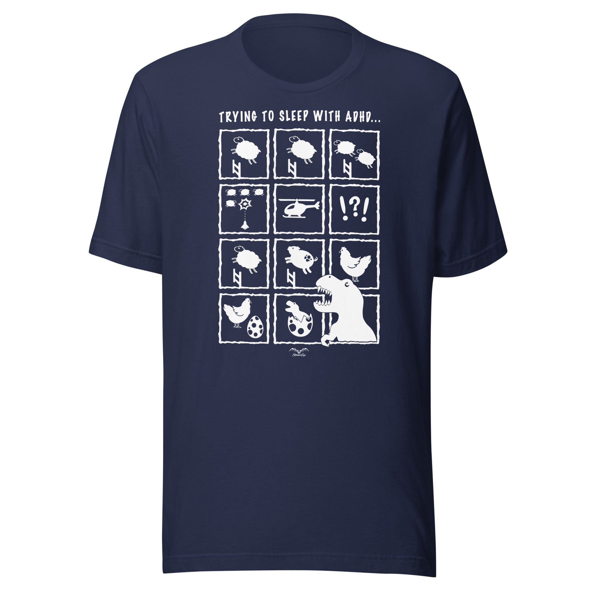 ADHD insomnia t-shirt by Stormseye, navy blue