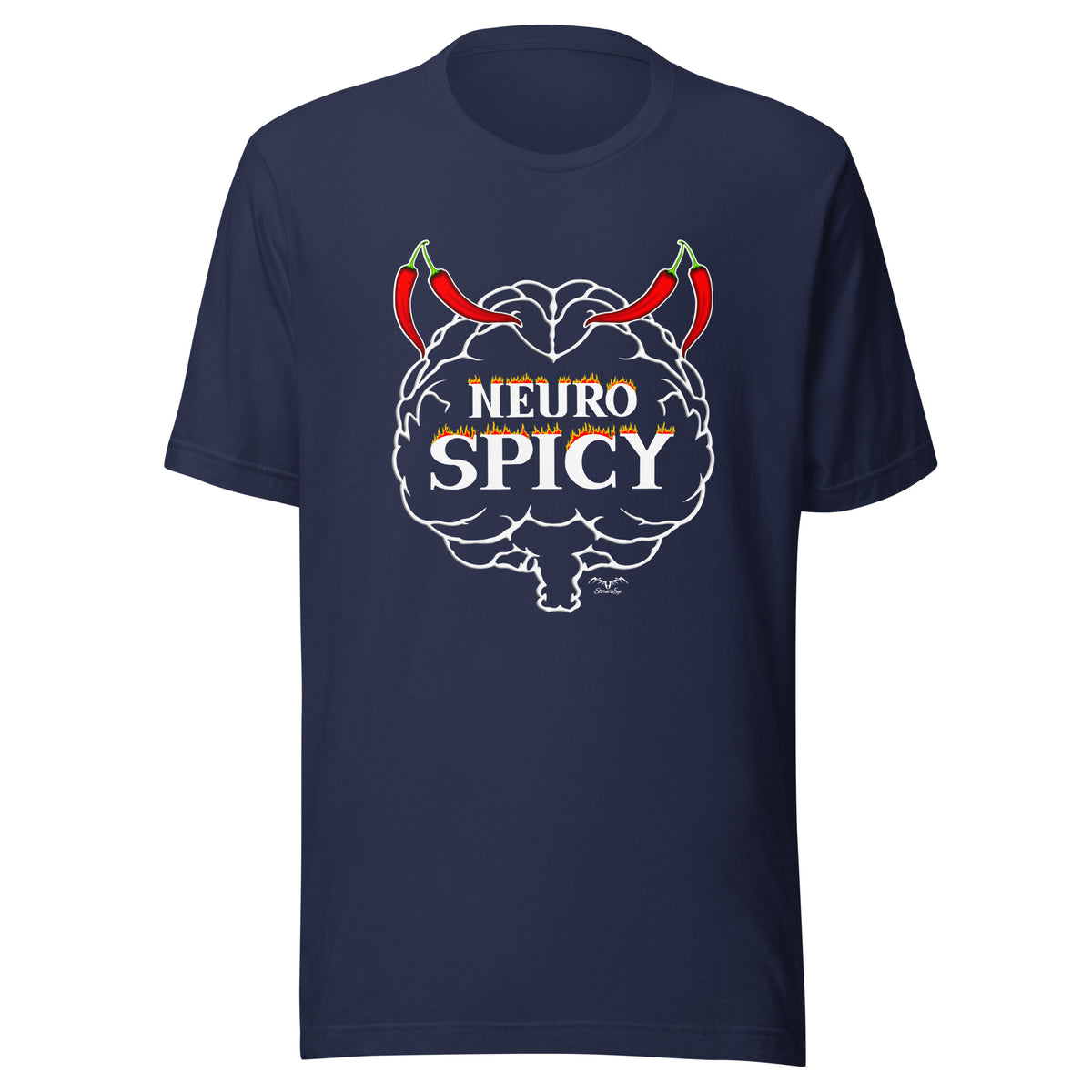 Neuro Spicy neurodiversity shirt by Stormseye. navy blue