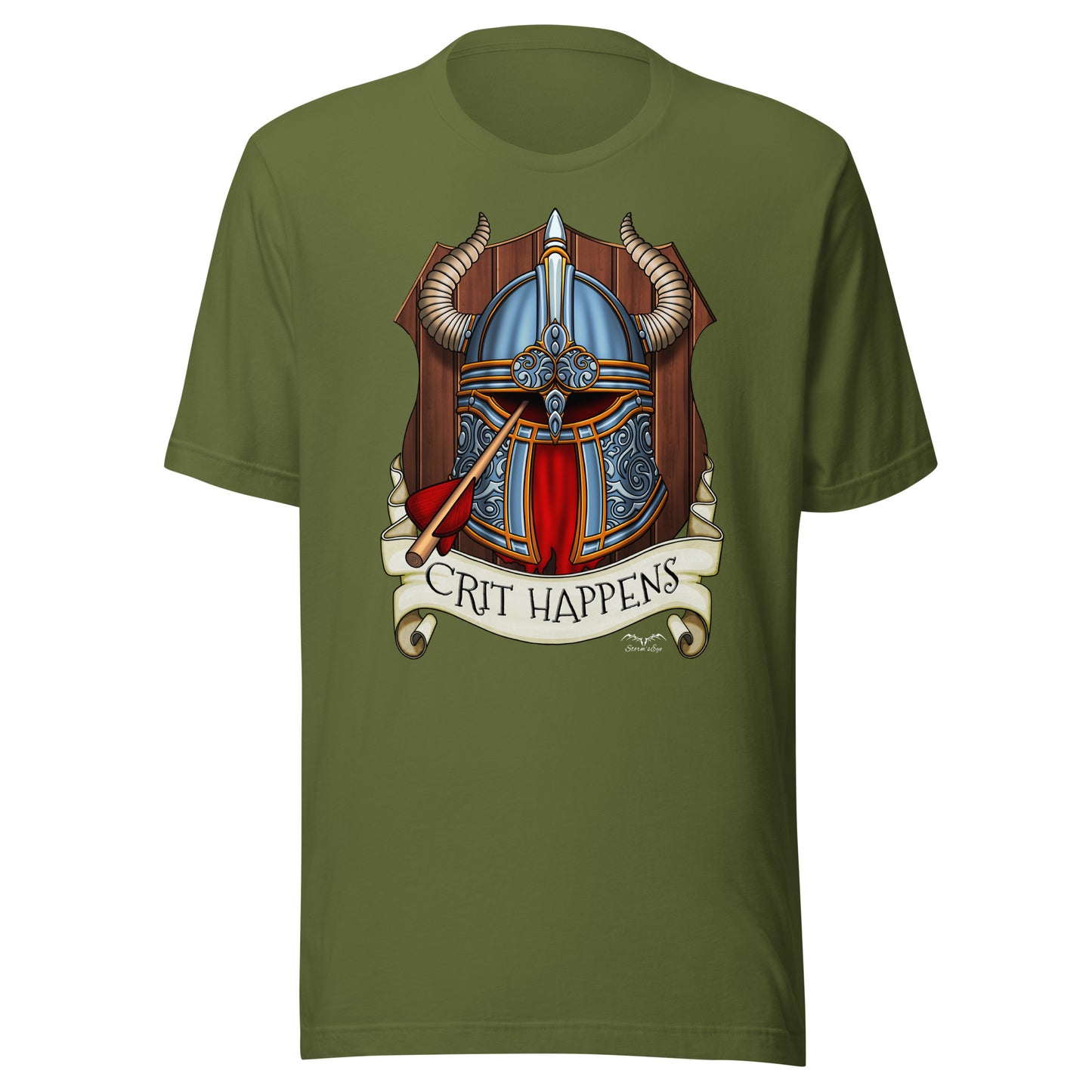 crit happens DnD t-shirt olive green by stormseye design
