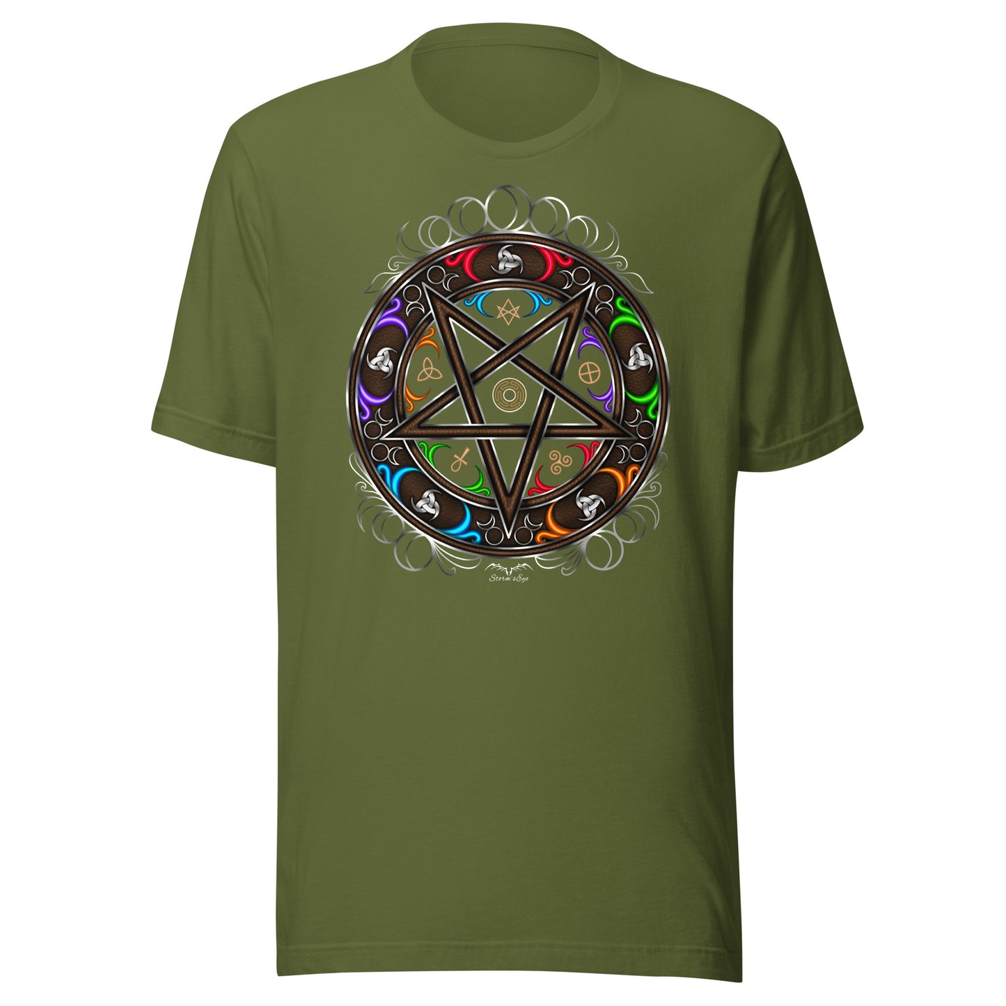 Witchy Occult Wheel Pentagram T-Shirt – weiches Shirt mit gotischen heidnischen Wicca-Symbolen