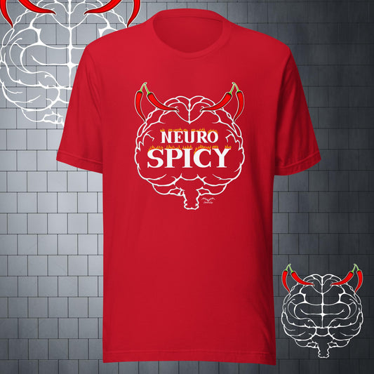 neuro spicy chilli brain t-shirt bright red by stormseye design
