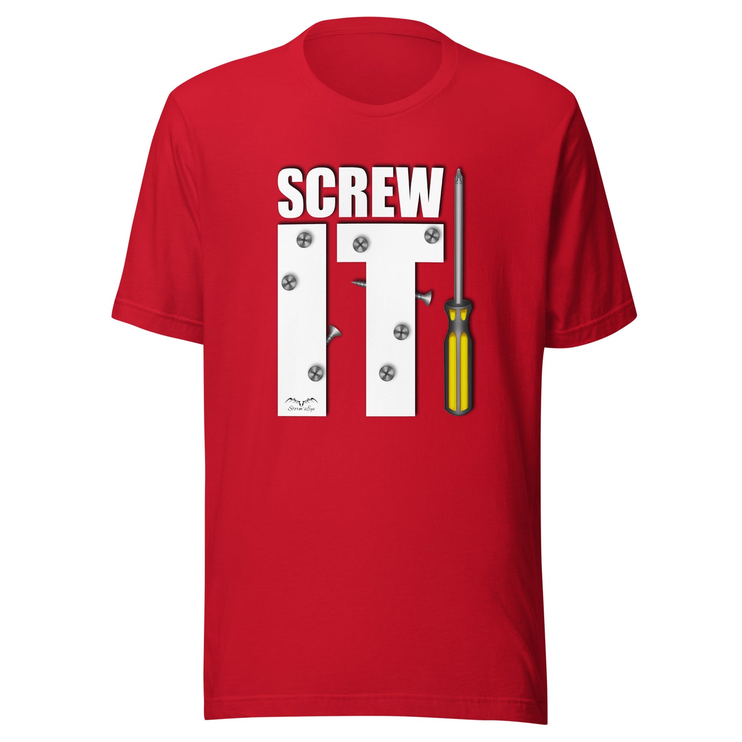 screw it DIY t-shirt bright red, by Stormseye Design