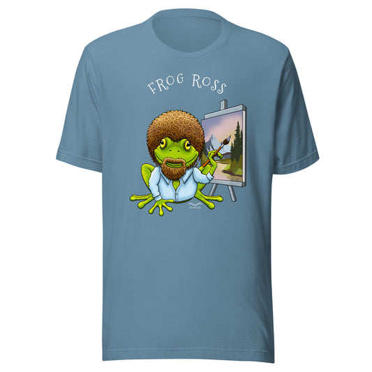 Frog Ross Artist T-shirt, light blue by Stormseye Design