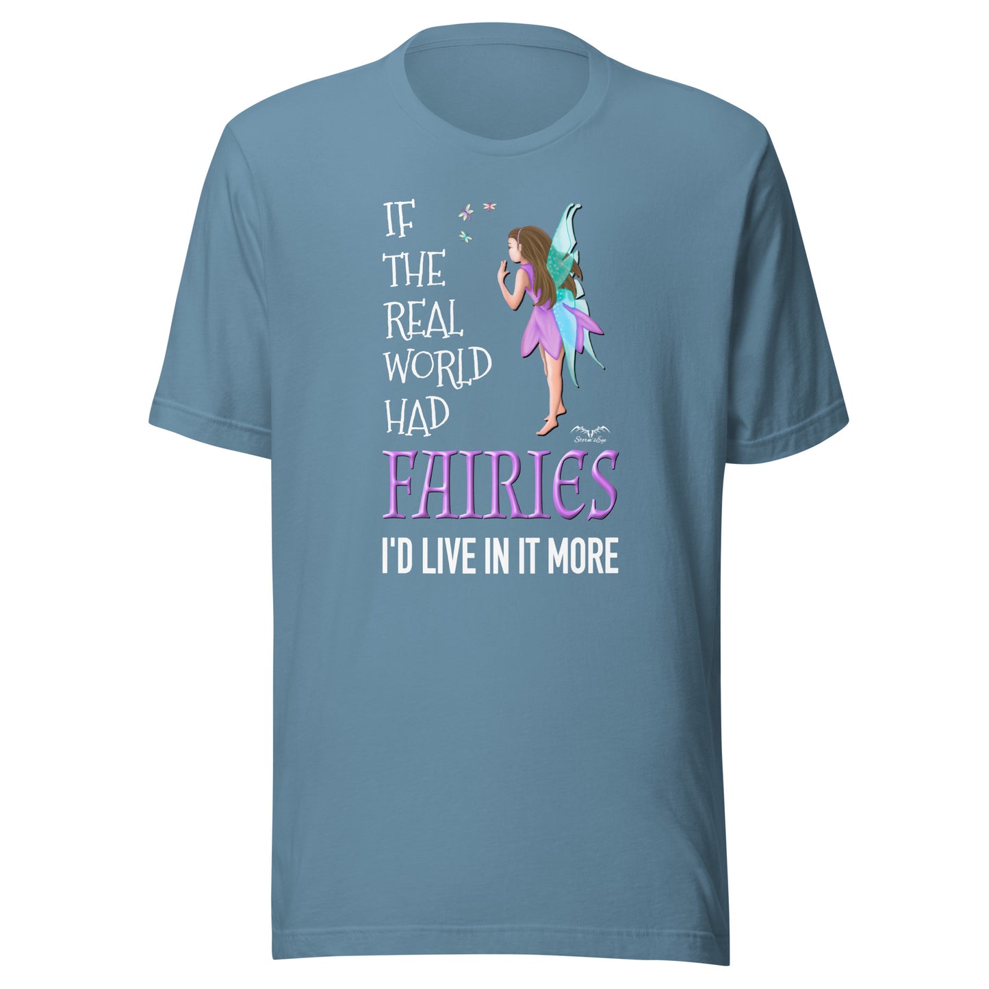 real world fairies t-shirt blue by stormseye design