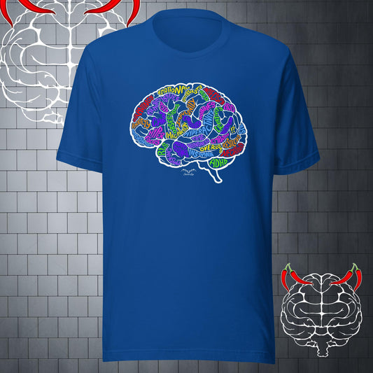 adhd brain symptoms t-shirt bright blue by stormseye design