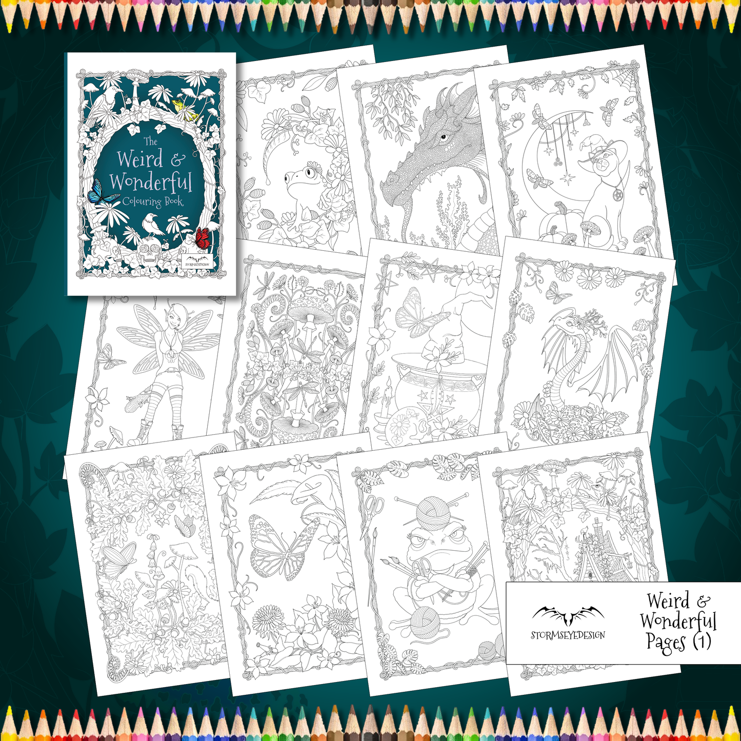 The Weird & Wonderful Colouring Book | 32 Designs to Colour | Paperback A4