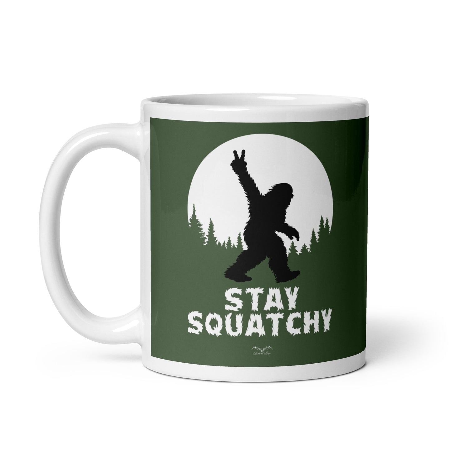 Sasquatch / Bigfoot Mug, Forest Green, by Stormseye Design
