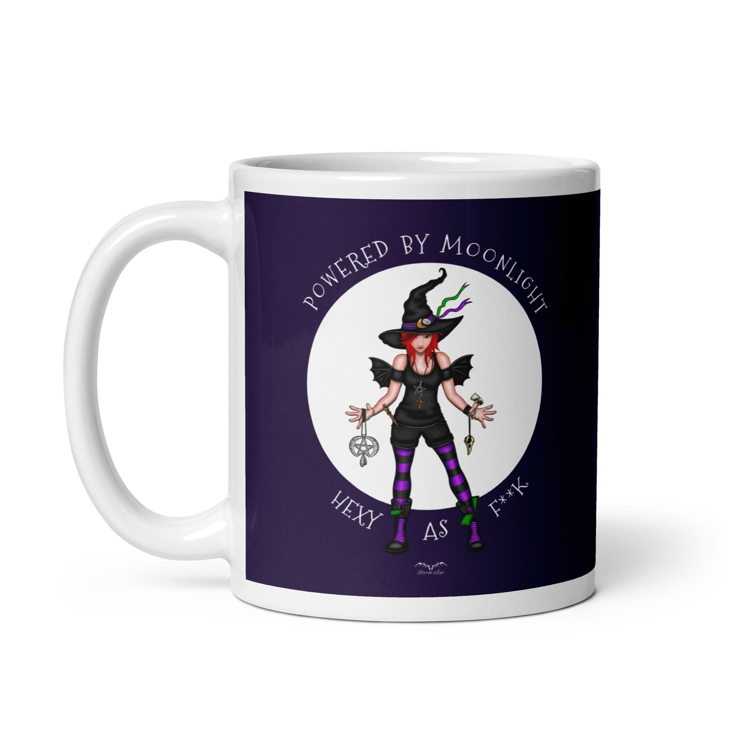 stormseye design hexy witch coffee mug purple