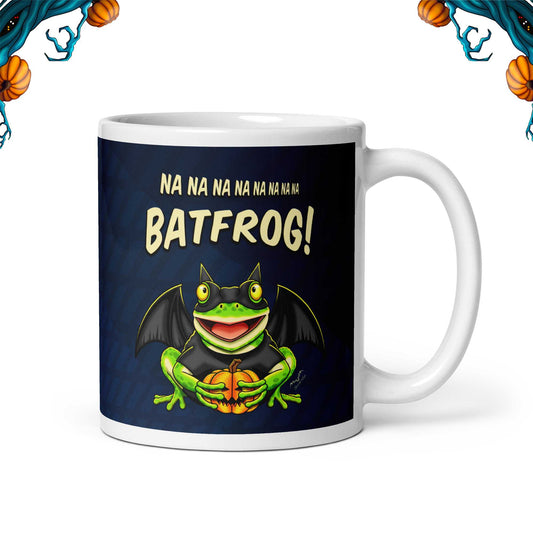 Tasse à café drôle de grenouille de chauve-souris, tasse sûre de lave-vaisselle d'amant de grenouille d'Halloween