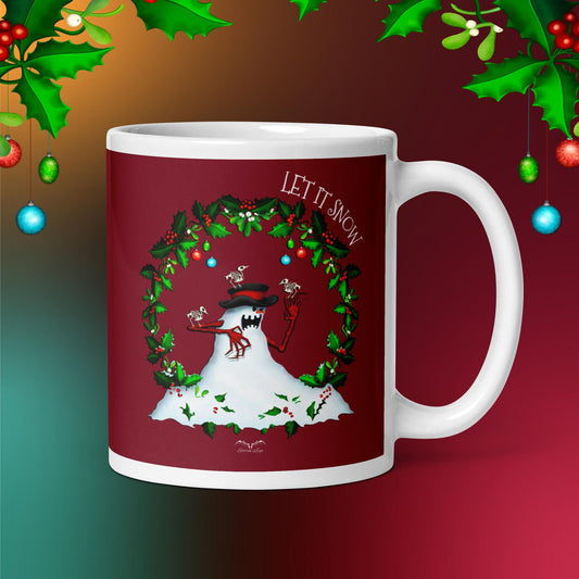 evil snowman christmas mug red by stormseye design