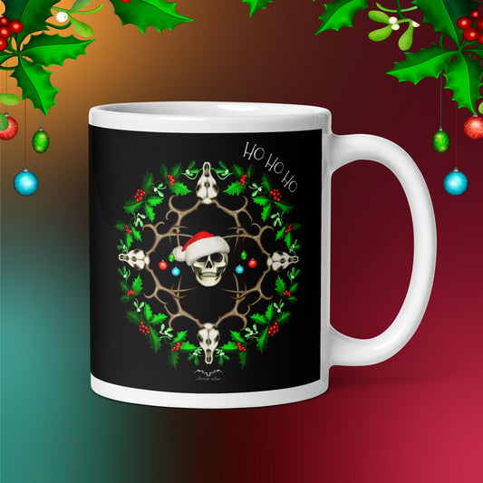 festive skulls christmas mug black by stormseye design