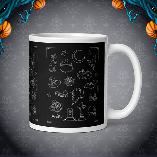 halloween vibe coffee mug black by stormseye design