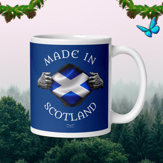 Made In Scotland Patriotic Scottish Mug, blue, by Stormseye Design
