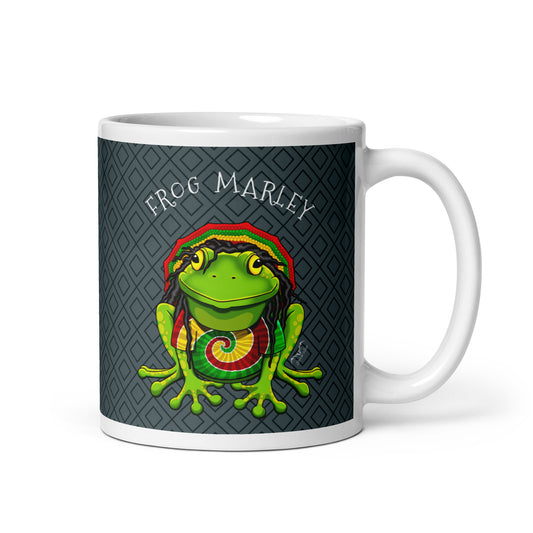 Frog Marley Reggae Mug, Grey by Stormseye Design
