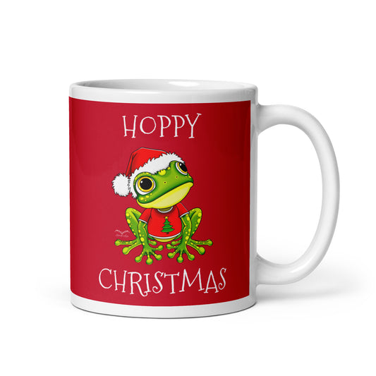 hoppy christmas frog lover mug red by stormseye design
