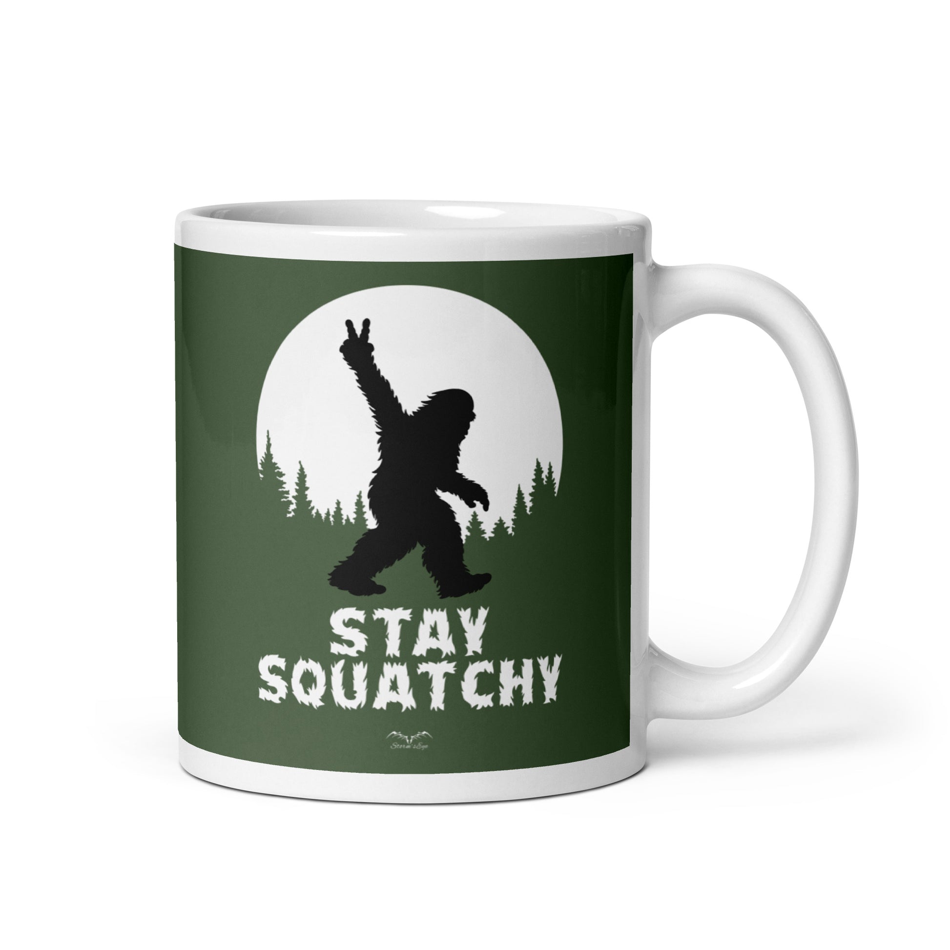 Sasquatch / Bigfoot Mug, Forest Green, by Stormseye Design