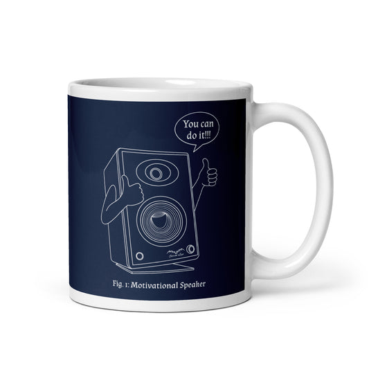 Stormseye Design Funny Motivational Speaker Mug 11 ounce navy blue