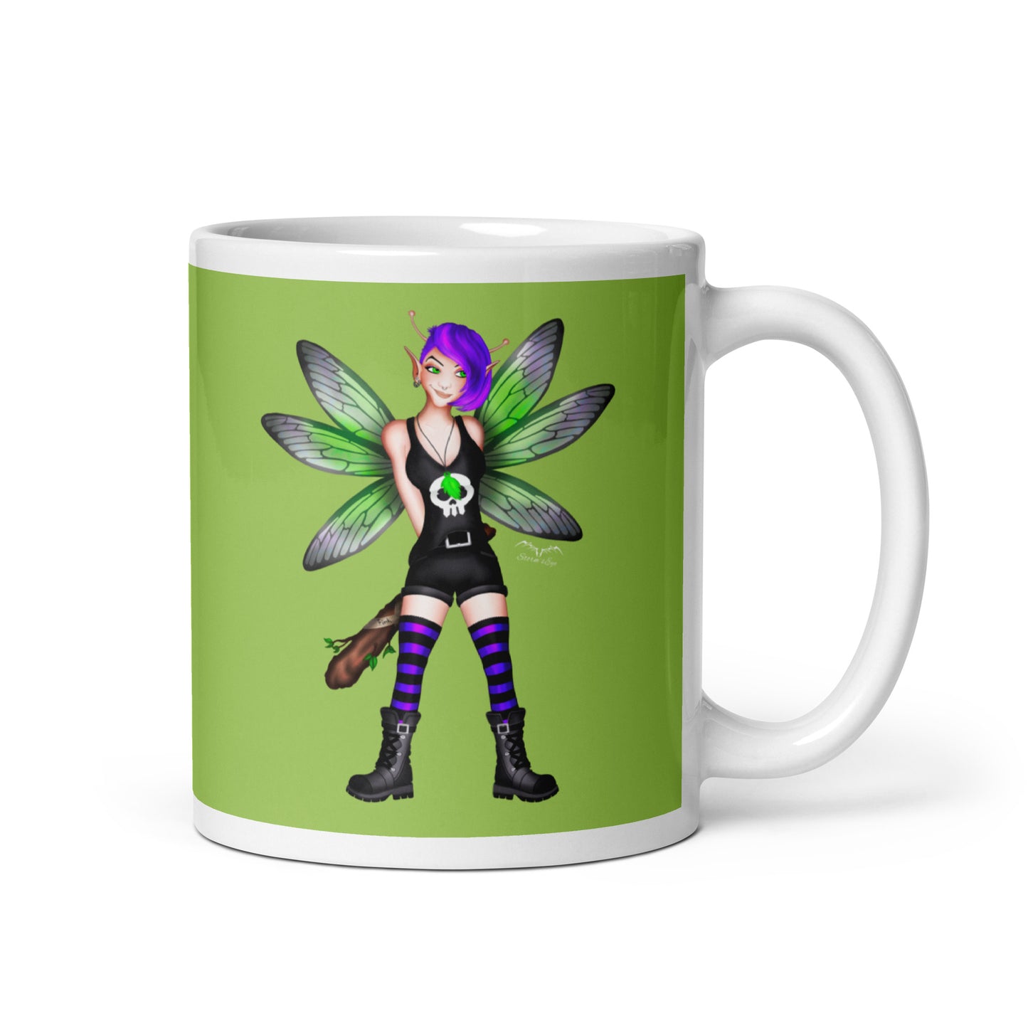 rocker fairy fink coffee mug green by stormseye designstormseye design rocker fairy fink coffee mug green