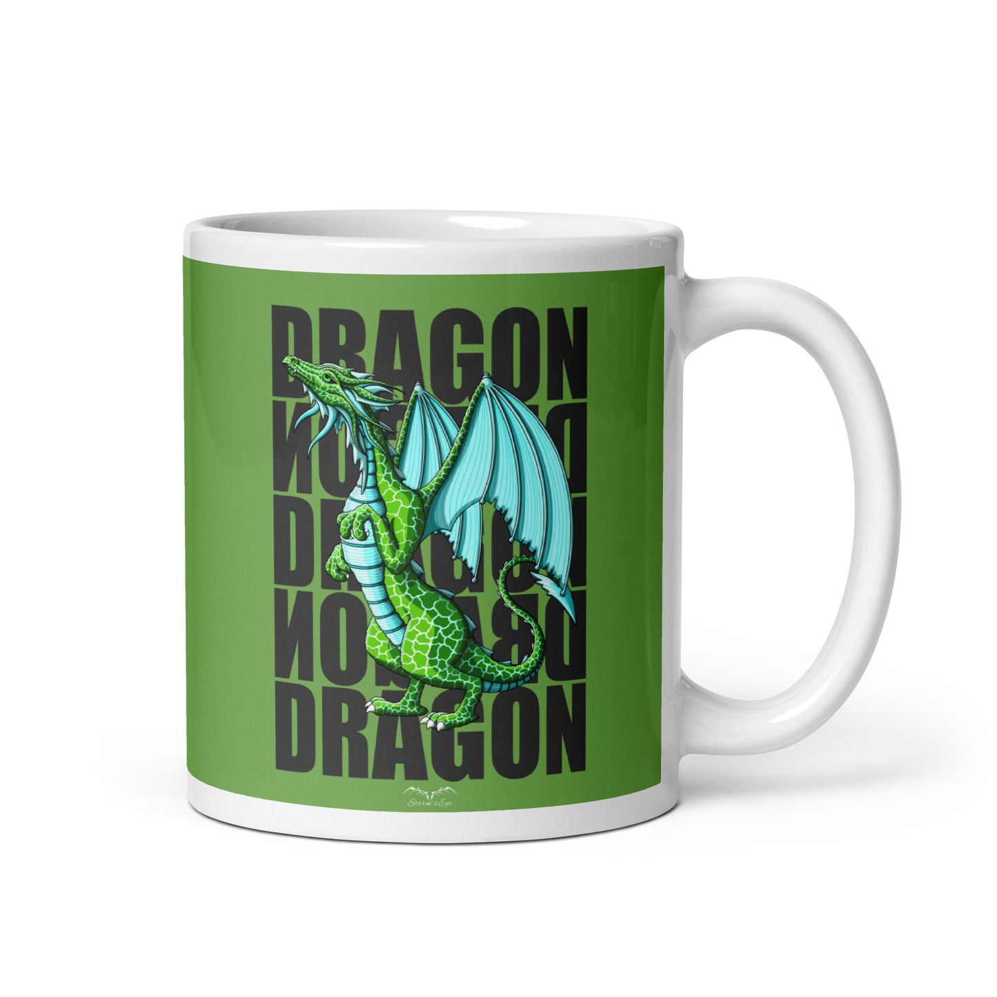 Green Dragon Coffee Mug green by stormseye design
