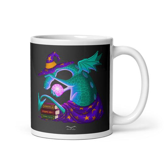 Wizard Dragon Coffee Mug Grey by stormseye design