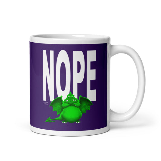 nope dragon security coffee mug purple by stormseye design