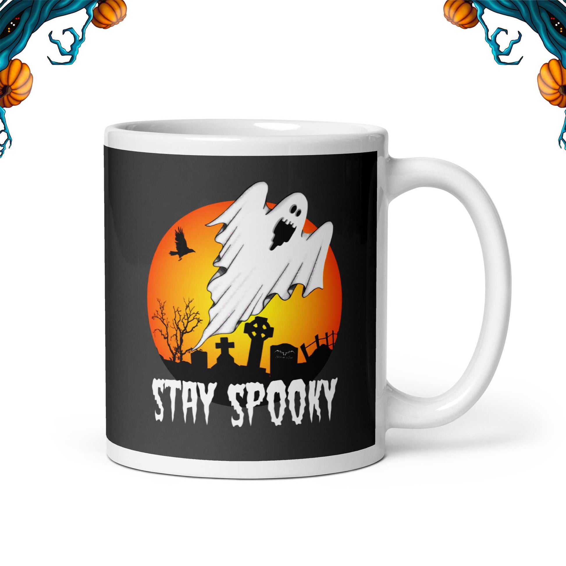 stormseye design stay spooky coffee mug grey