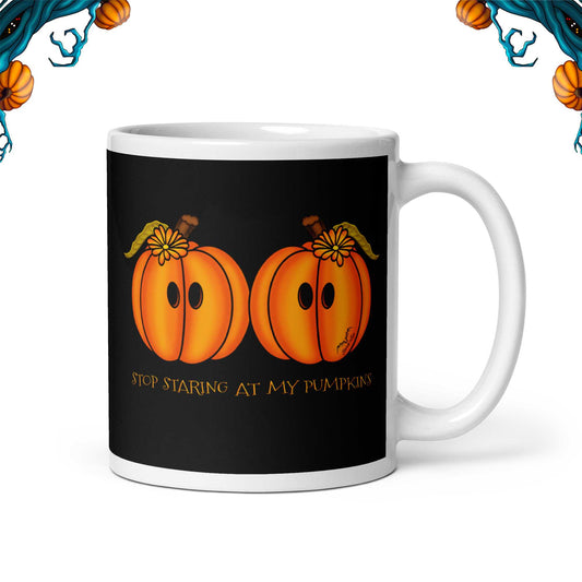 stormseye design staring pumpkins coffee mug black