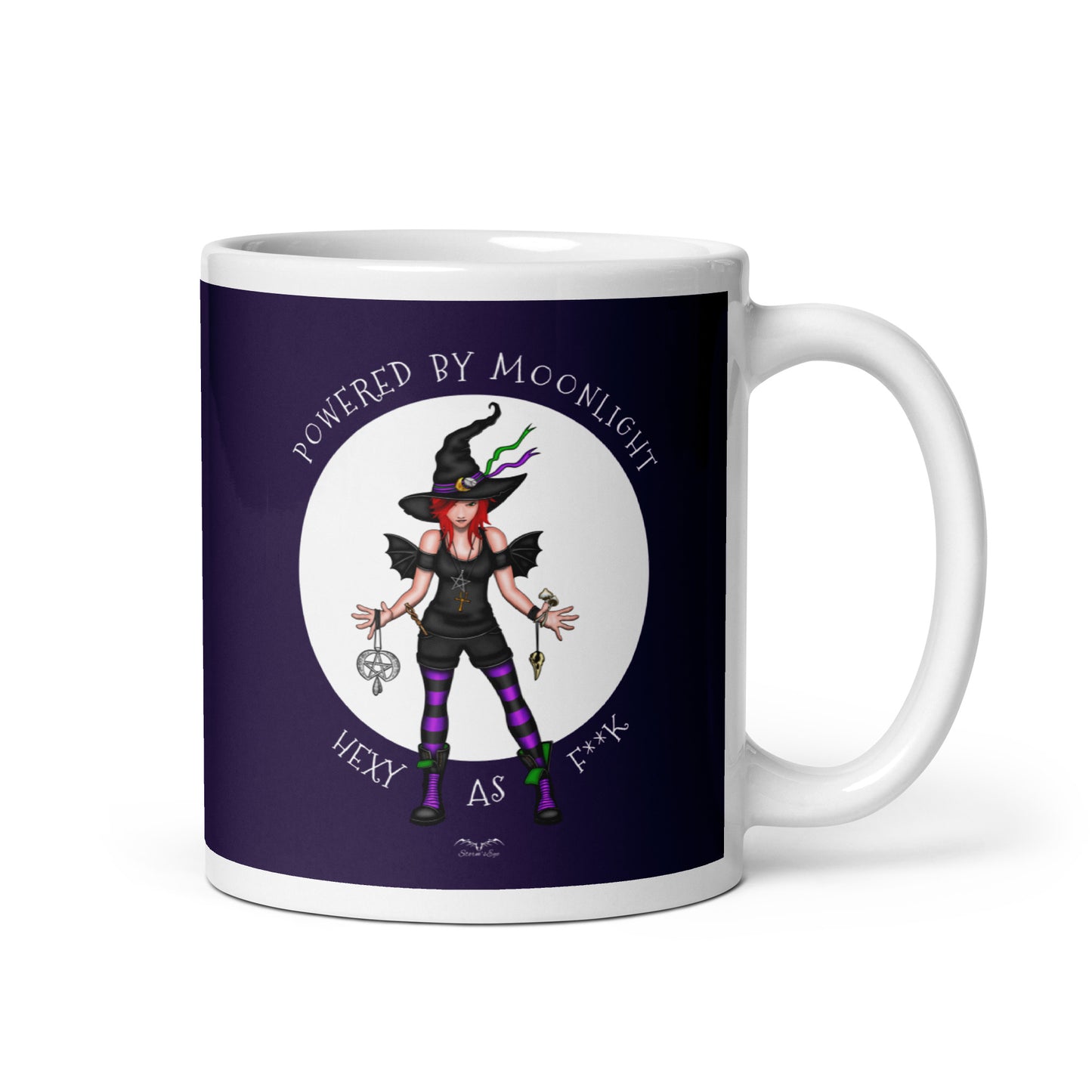 stormseye design hexy witch coffee mug purple