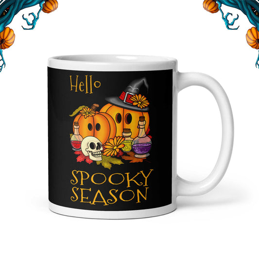 stormseye design hello spooky season halloween coffee mug black