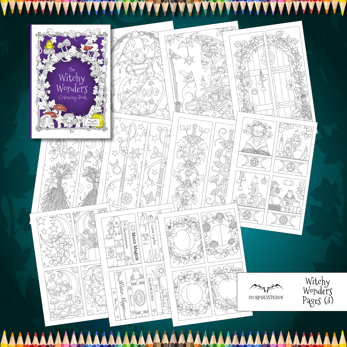 The Witchy Wonders Colouring Book | 32 Witch Themed Designs to Colour | Paperback A4