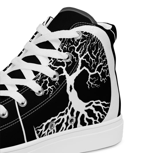 Stormseye Design Witching hour 2 high top shoes, white sole, detail view
