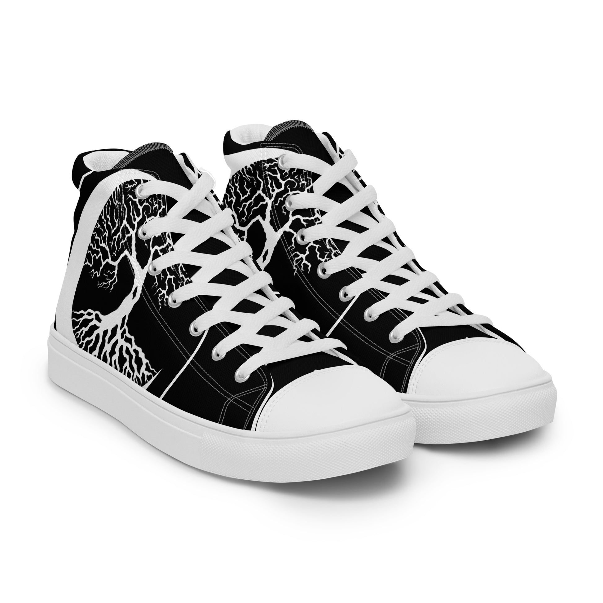 Stormseye Design Witching hour 2 high top shoes, white sole, front view